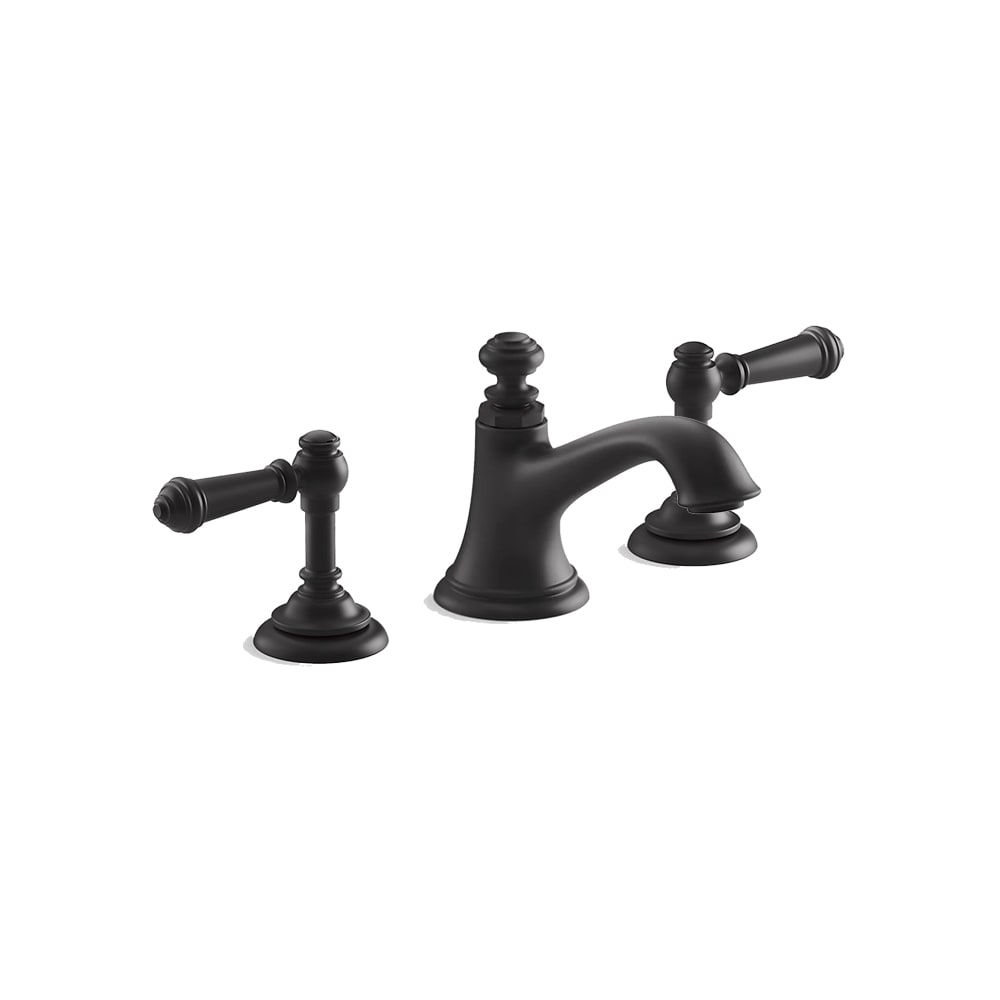 Artifacts Widespread Bathroom Faucet with Bell Spout and Lever Handles - Includes Clicker Drain Assembly