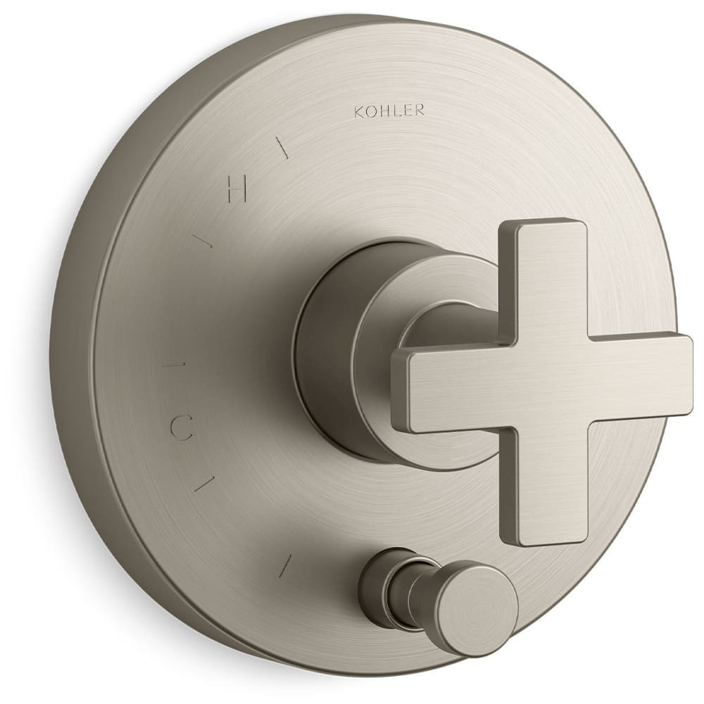 Composed Two Function Pressure Balanced Valve Trim Only with Single Cross Handle and Integrated Diverter - Less Rough In