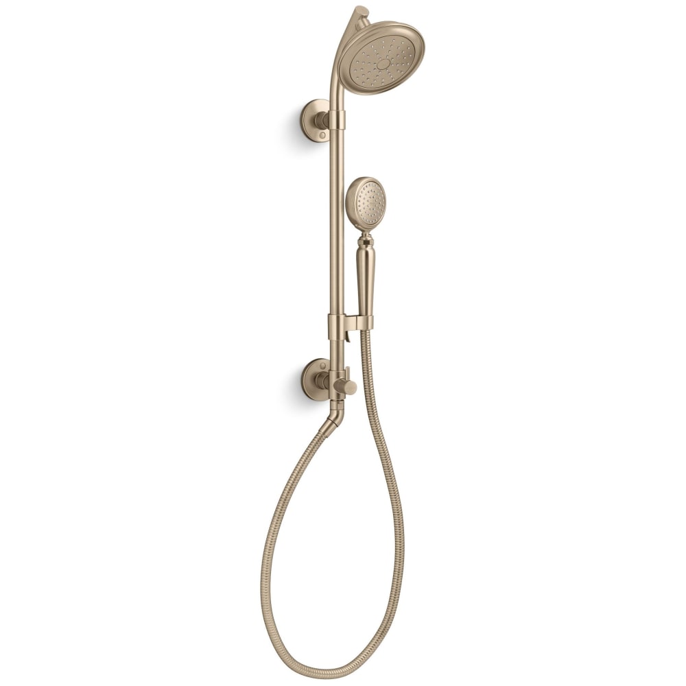 HydroRail-S 1.75 GPM Single Function Shower Head with MasterClean Technology - Included Handshower, Slide Bar, and Hose