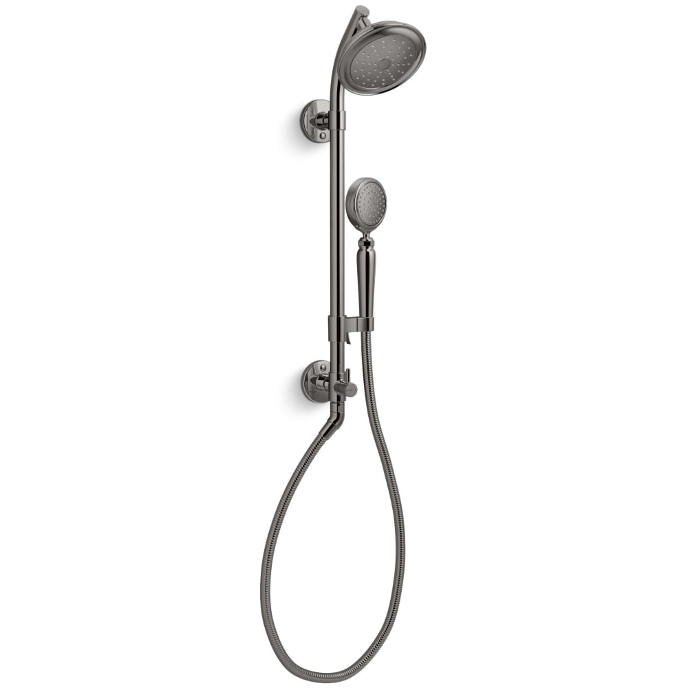 HydroRail-S 1.75 GPM Single Function Shower Head with MasterClean Technology - Included Handshower, Slide Bar, and Hose