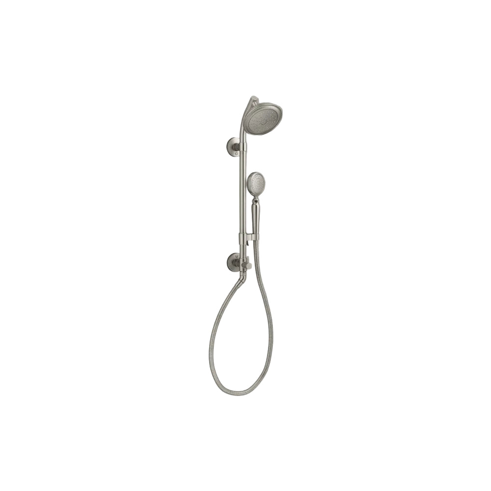 HydroRail-S 2.5 GPM Single Function Shower Head with MasterClean Technology - Included Handshower, Slide Bar, and Hose