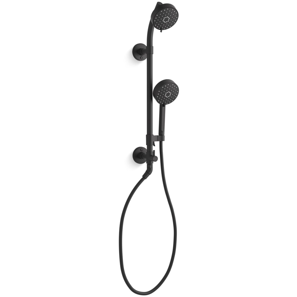 HydroRail-S 2.5 GPM Multi Function Shower Head with MasterClean Technology - Included Handshower, Slide Bar, and Hose