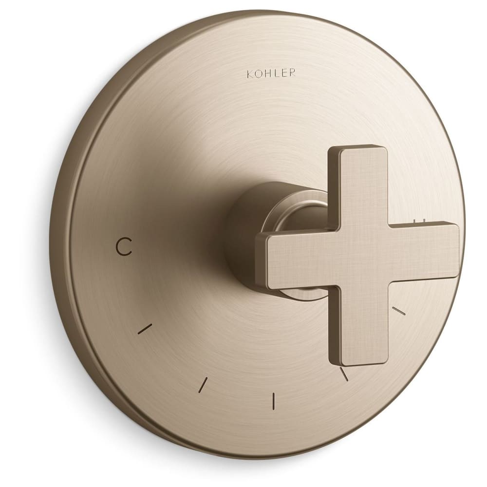 Composed Thermostatic Valve Trim Only with Single Cross Handle - Less Rough In