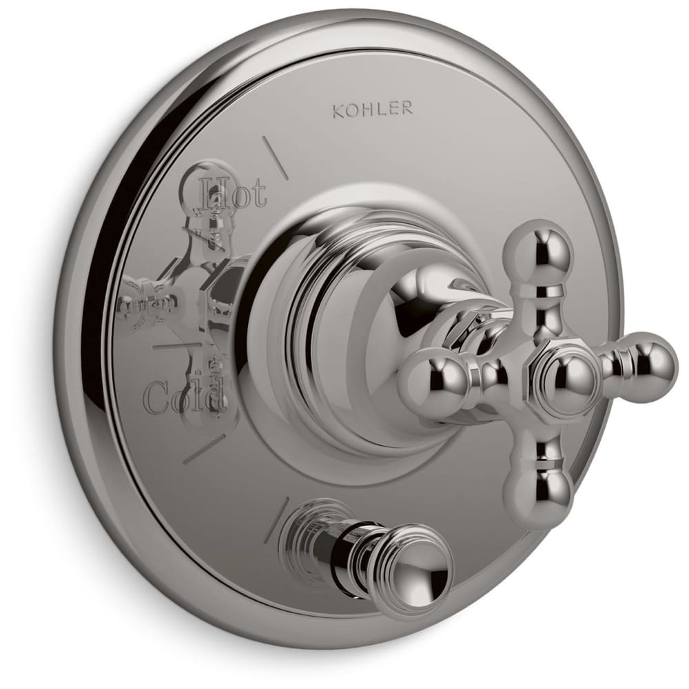 Artifacts Two Function Pressure Balanced Valve Trim Only with Single Cross Handle and Integrated Diverter - Less Rough In