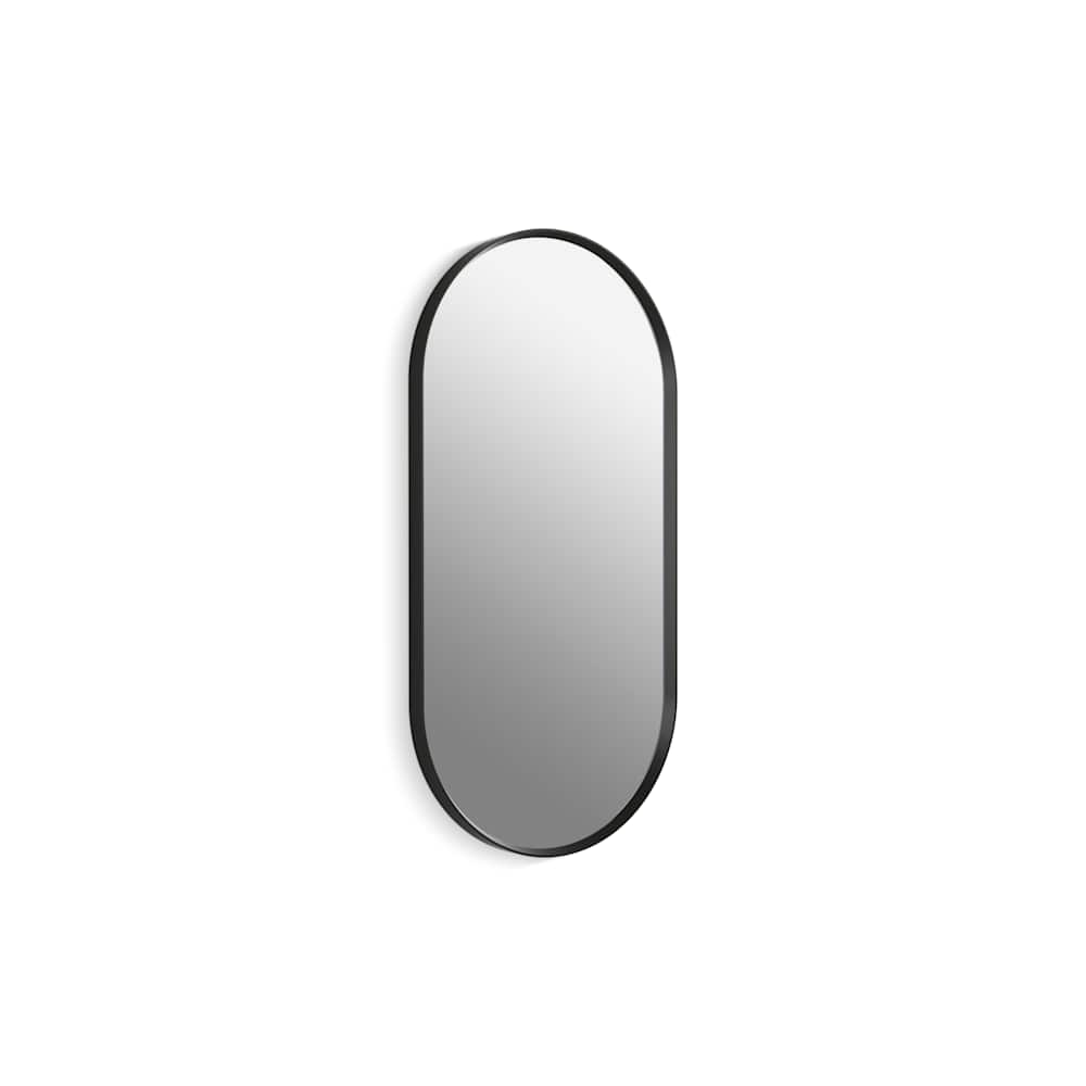 Essential 18" W x 36" H Transitional Oval Metal Framed Bathroom Wall Mirror