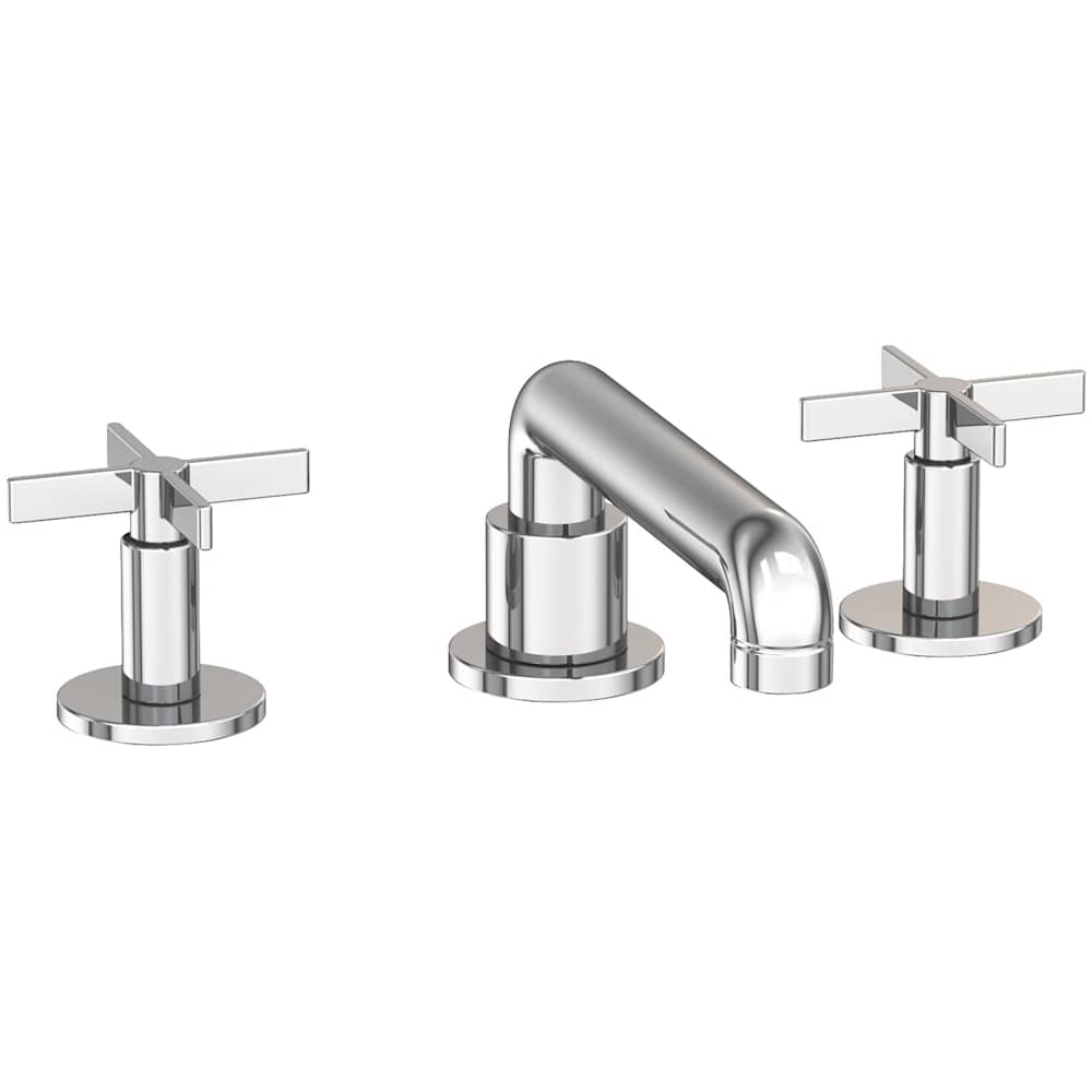 Tolmin 1.2 GPM Widespread Bathroom Faucet with Cross Handles and Angled Spout