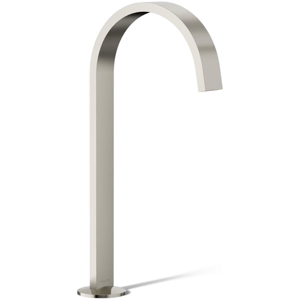 Components 1.2 GPM Vessel Widespread Bathroom Faucet with Ribbon Design Spout and Drain Assembly - Less Handles