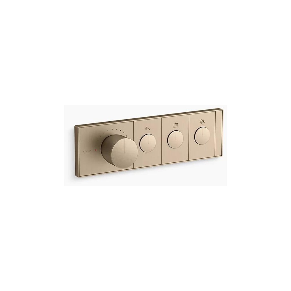 Anthem Three Function Thermostatic Valve Trim Only with Single Knob Handle, Integrated Diverter, and Volume Control - Less Rough In