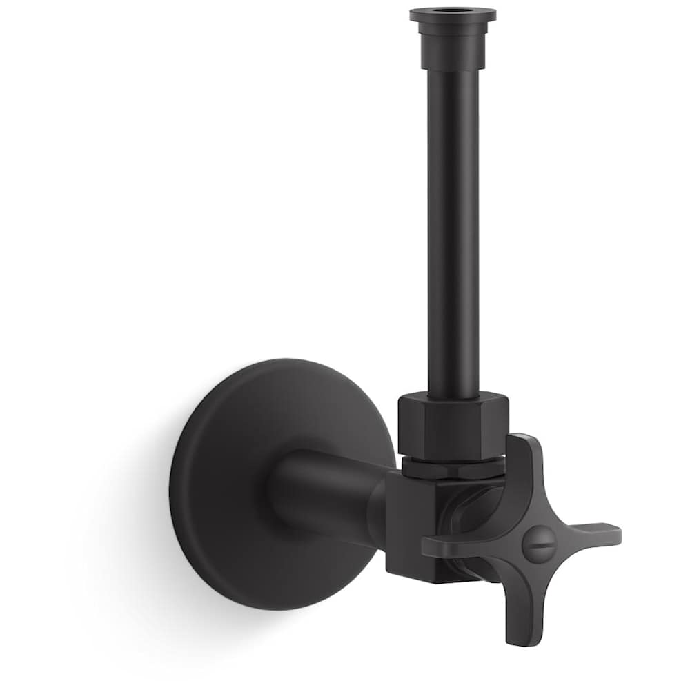 1/2" NPT Angle Supply With Stop, Cross Handle, And Rigid Vertical Tube