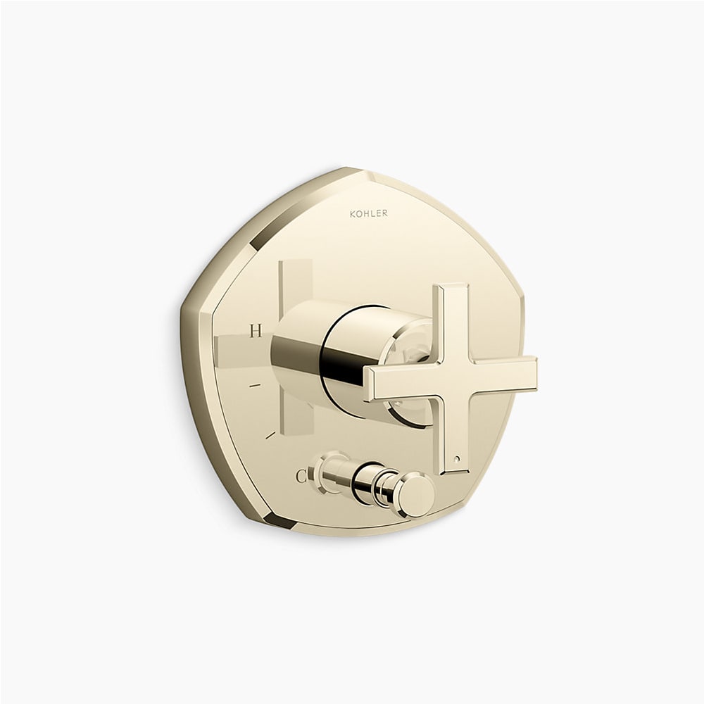 Occasion Pressure Balanced Valve Trim Only with Single Cross Handle and Integrated Diverter - Less Rough In