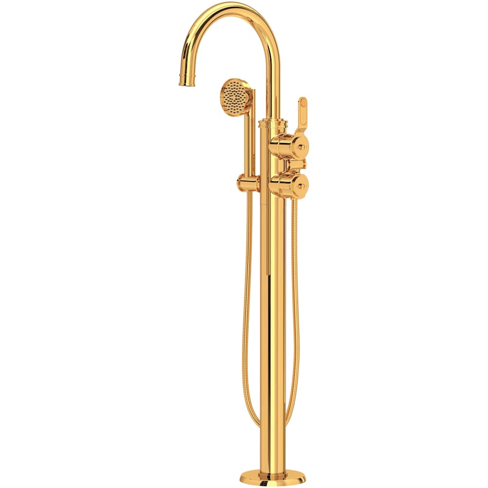 Armstrong Floor Mounted Tub Filler with Built-In Diverter - Includes Hand Shower
