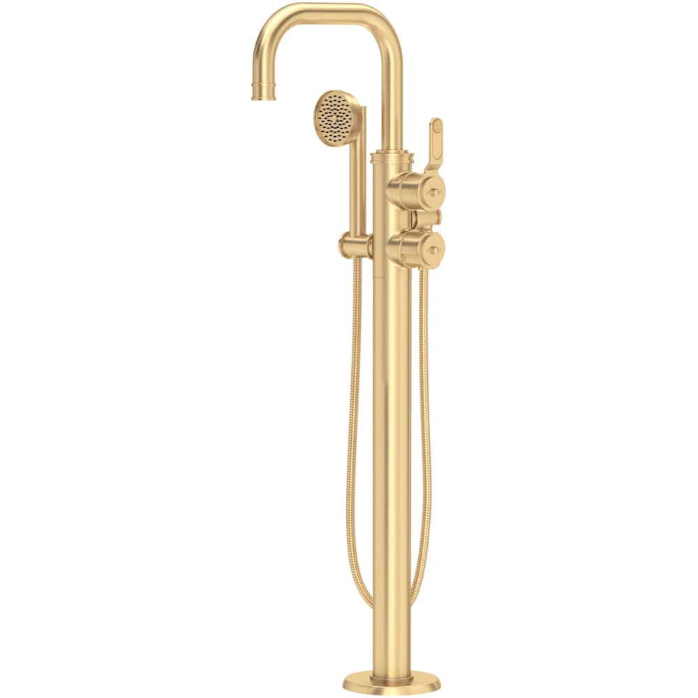 Armstrong Floor Mounted Tub Filler with Built-In Diverter - Includes Hand Shower