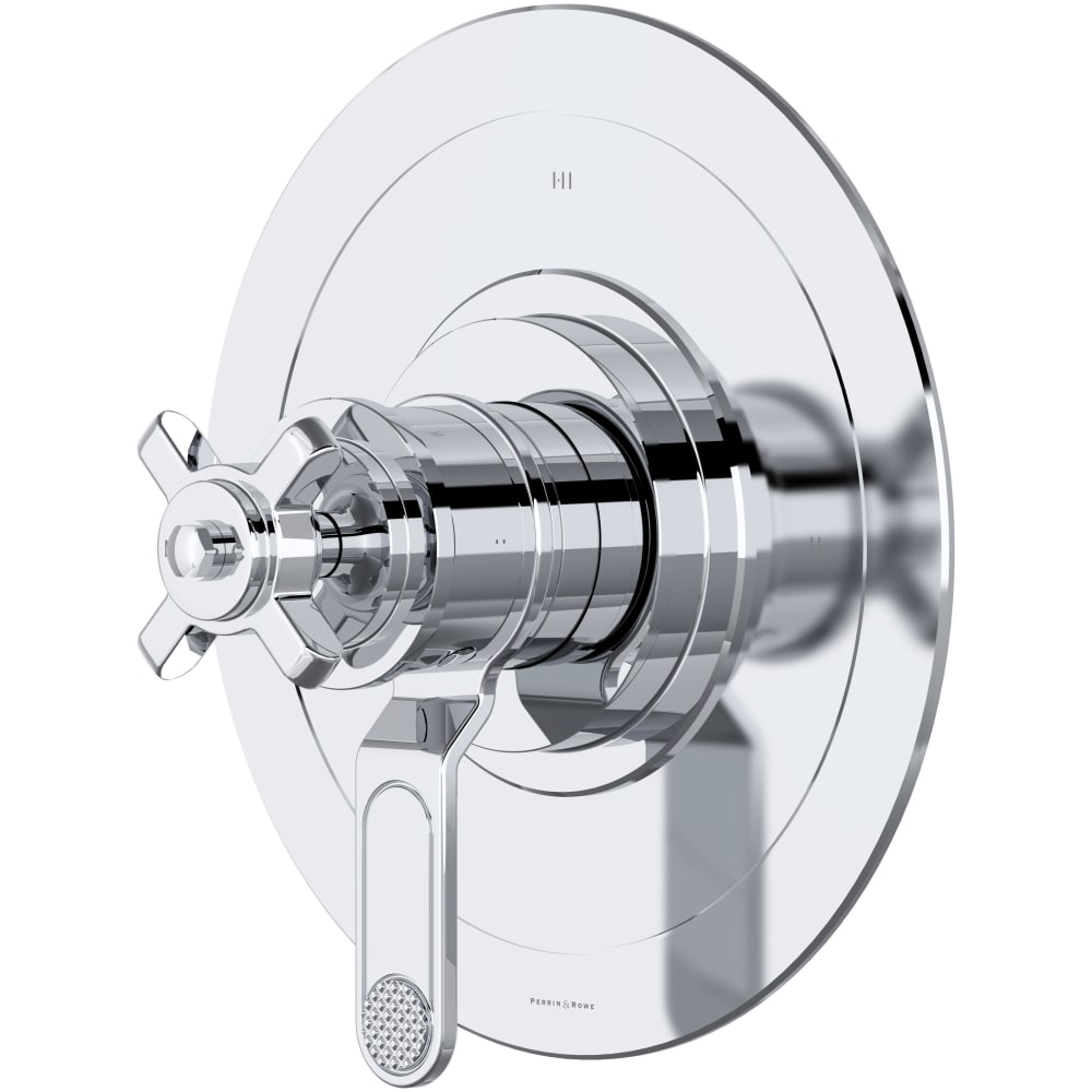 Armstrong Two Independent and One Shared Function Thermostatic Valve Trim Only with Single Cross Handle and Integrated Diverter - Less Rough In