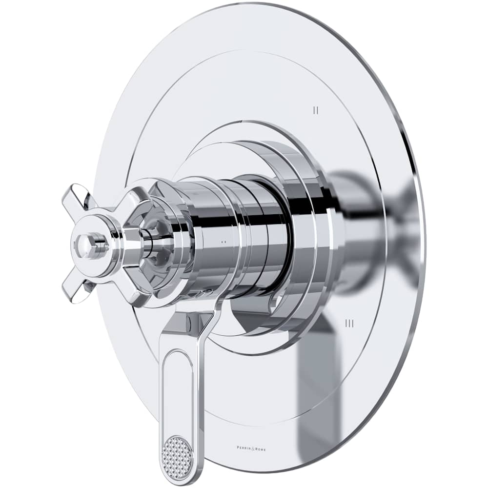 Armstrong Three Independent, Two Shared Function Thermostatic Valve Trim Only with Single Cross Handle and Integrated Diverter - Less Rough In