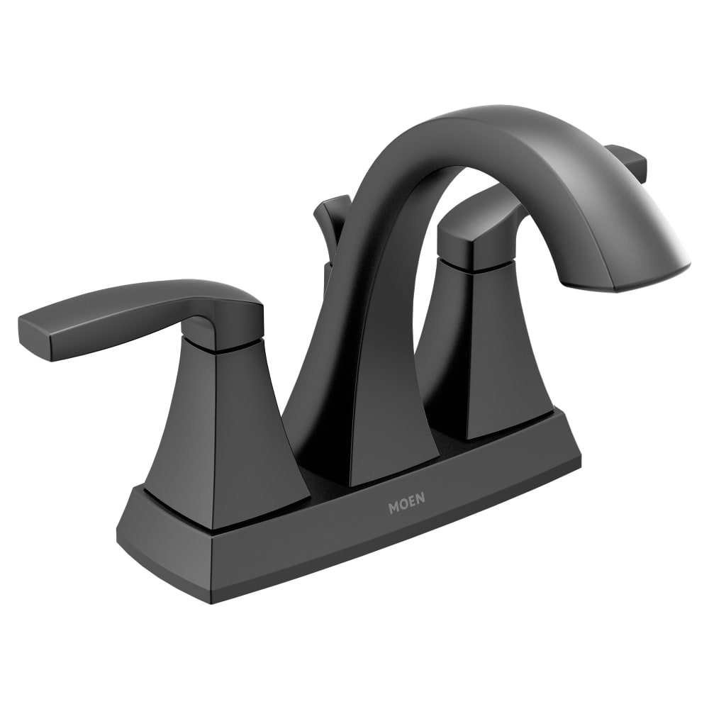 Moen Voss Double Handle Centerset Bathroom Faucet - Valve Included Matte Black