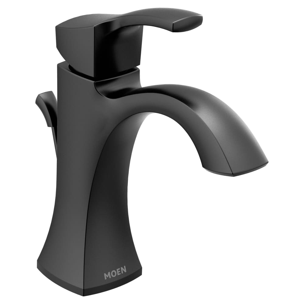 Moen Voss Single Handle Single Hole Bathroom Faucet - Valve Included Matte Black