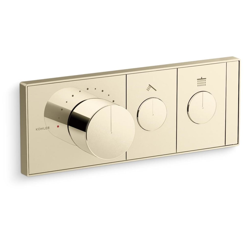 Anthem Two Function Thermostatic Valve Trim Only with Single Knob Handle, Integrated Diverter, and Volume Control - Less Rough In