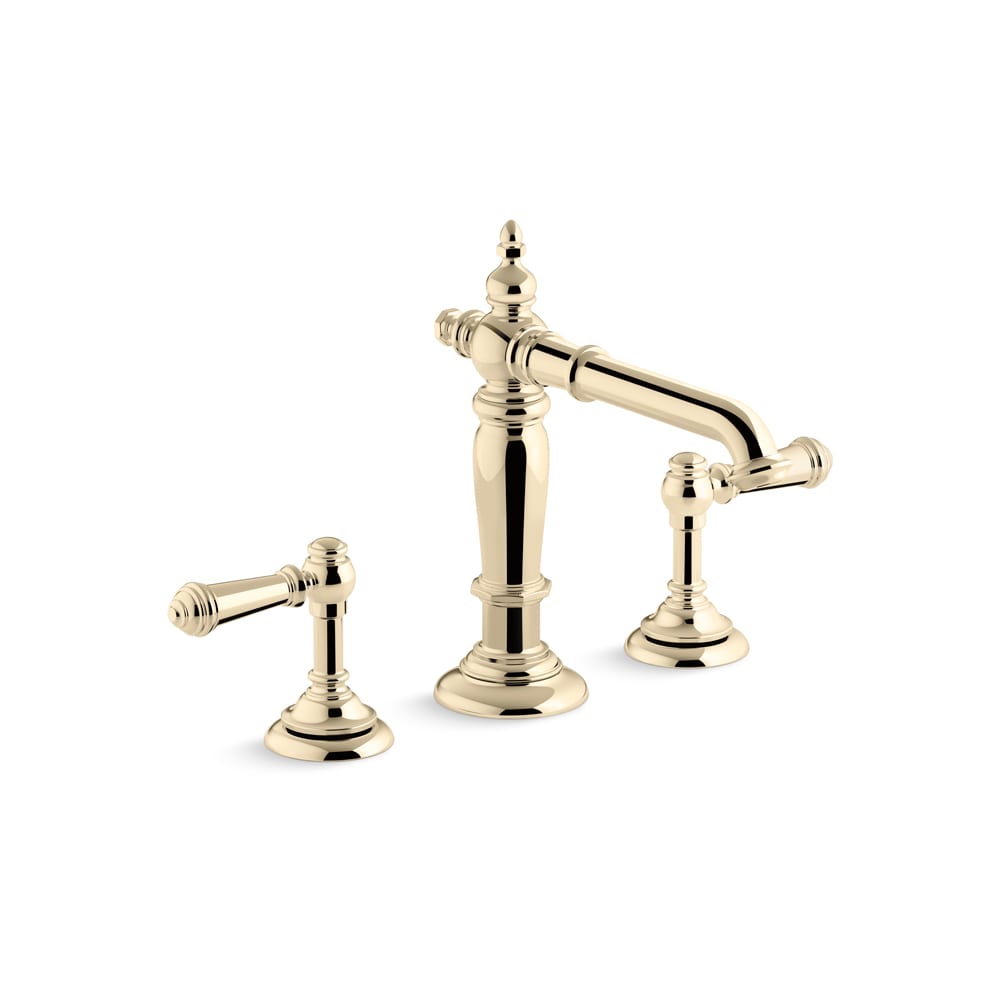 Artifacts Widespread Bathroom Faucet with Lever Handles - Free Metal Pop-Up Drain Assembly with purchase