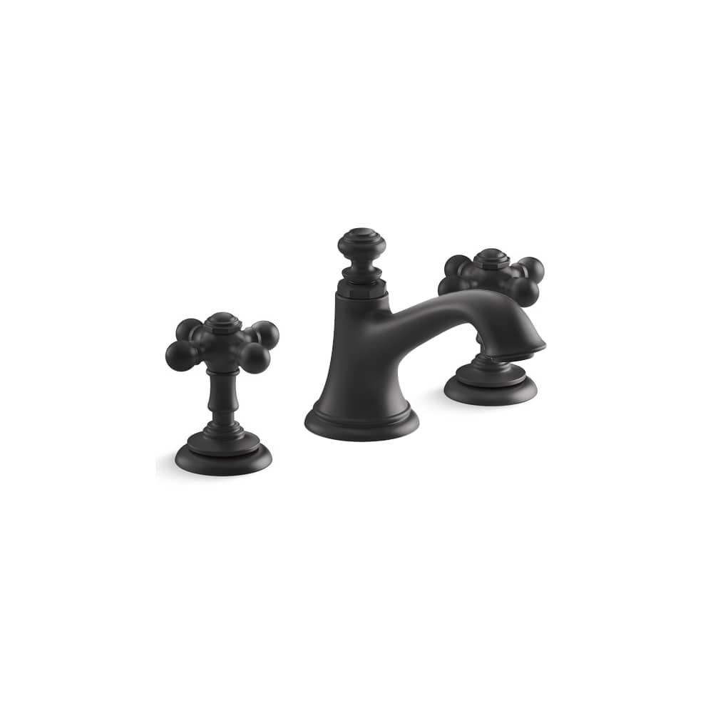Artifacts Widespread Bathroom Faucet with Bell Spout and Cross Handles - Includes Clicker Drain Assembly