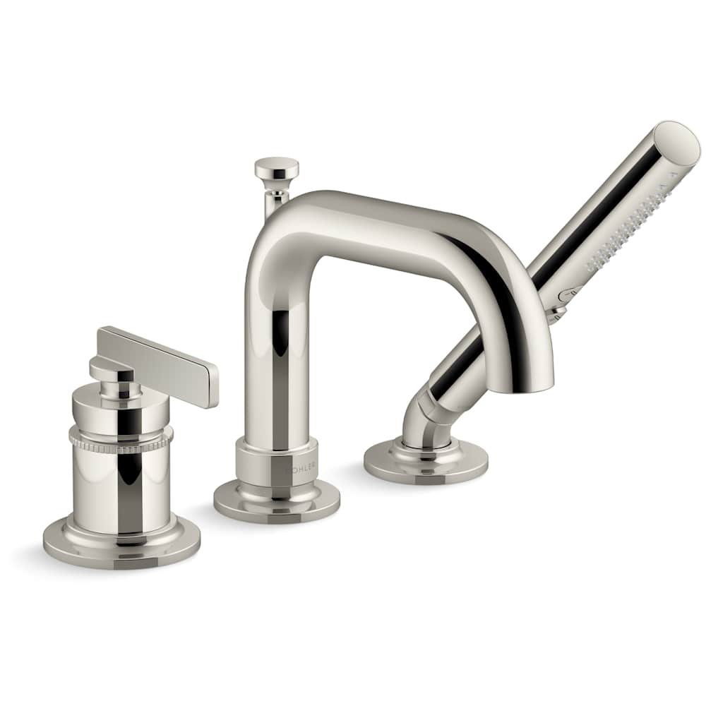 Castia by Studio McGee Deck Mounted Roman Tub Filler with Built-In Diverter - Includes Hand Shower