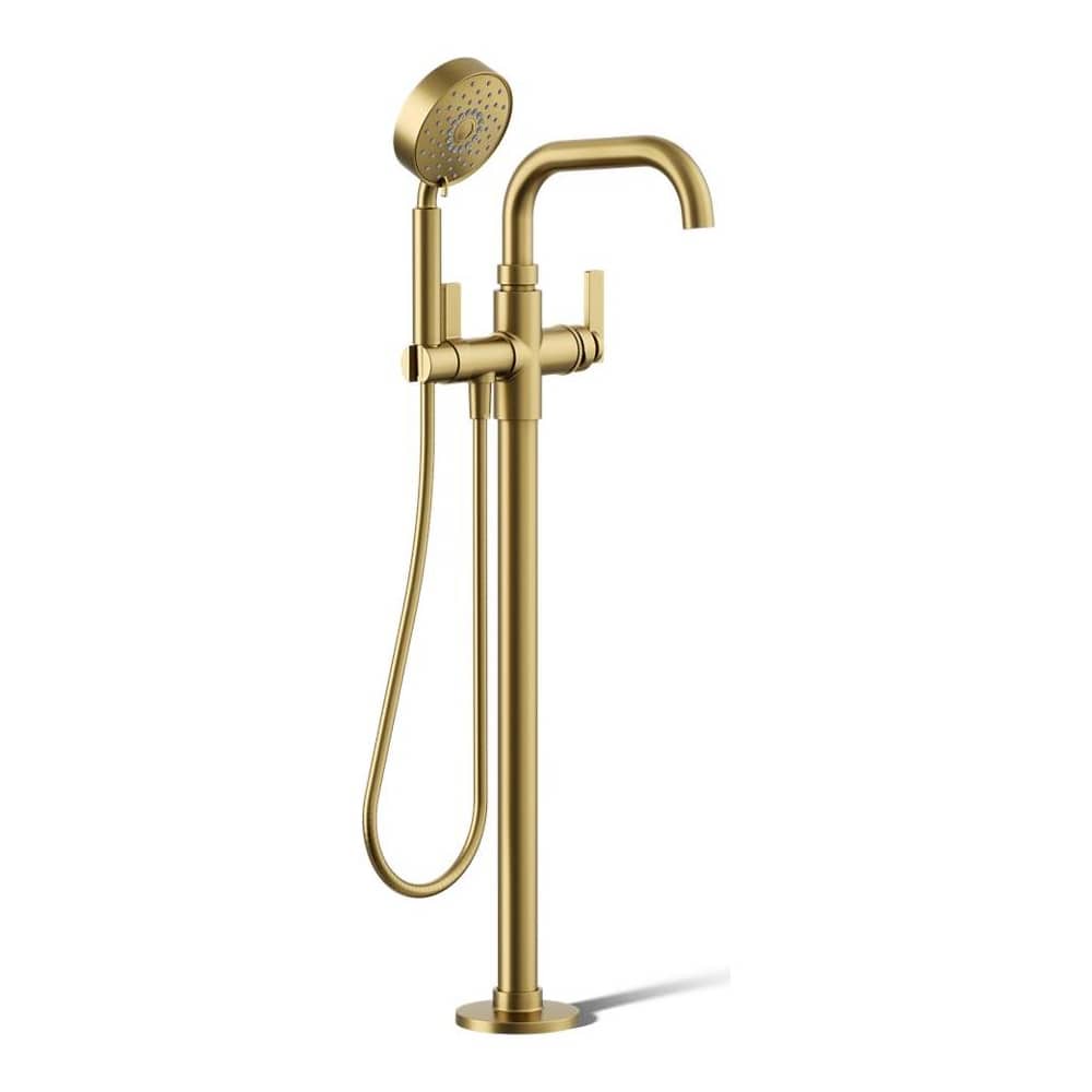 Castia by Studio McGee Floor Mounted Tub Filler with Built-In Diverter - Includes Hand Shower
