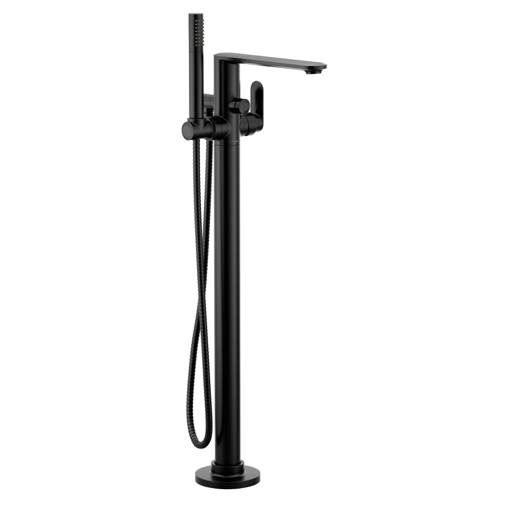 Moen Greenfield Floor Mounted Tub Filler with Built-In Diverter - Includes Hand Shower Matte Black