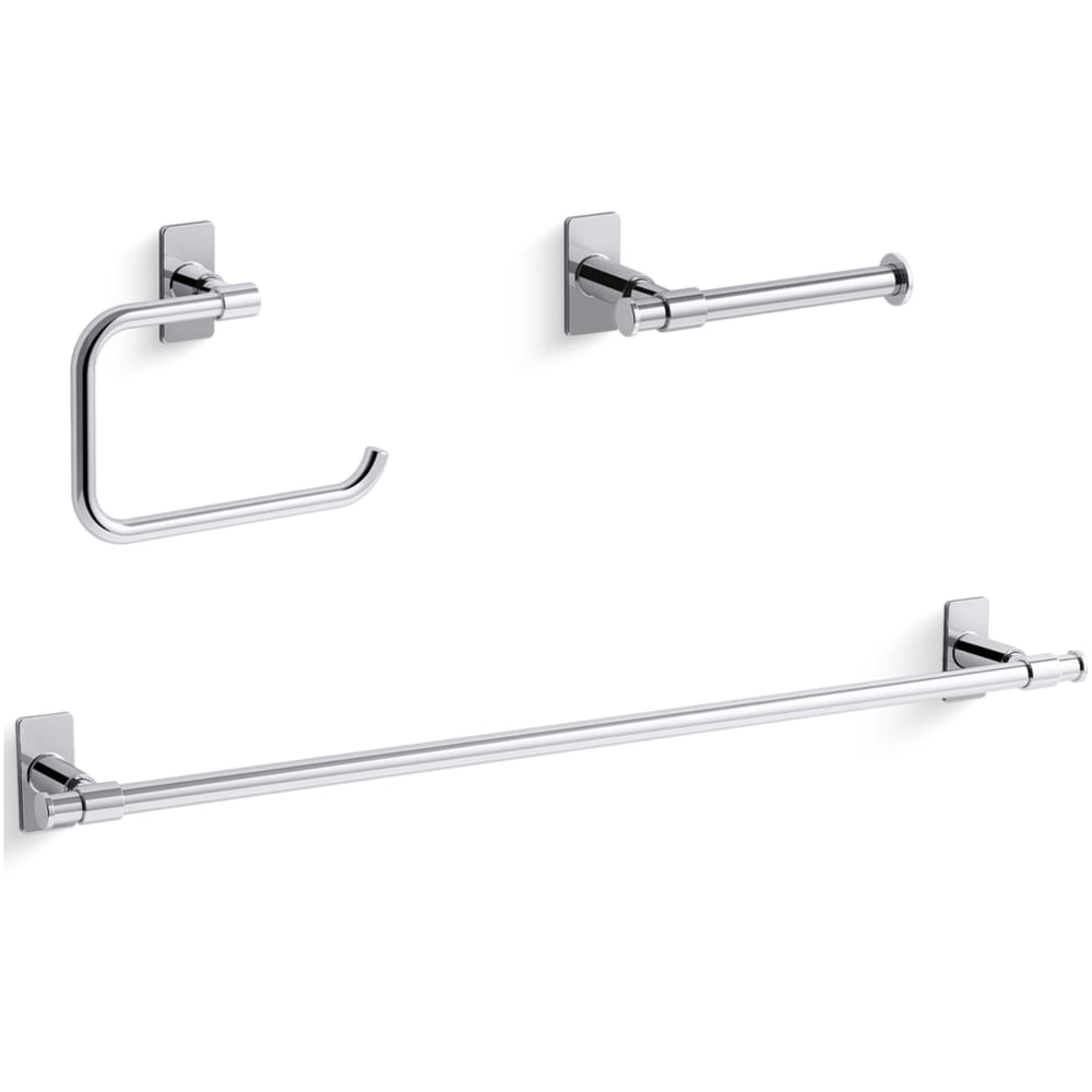 Castia by Studio McGee Bath Suite Accessory Package Featuring 24" Towel Bar, Tissue Holder, and Towel Ring