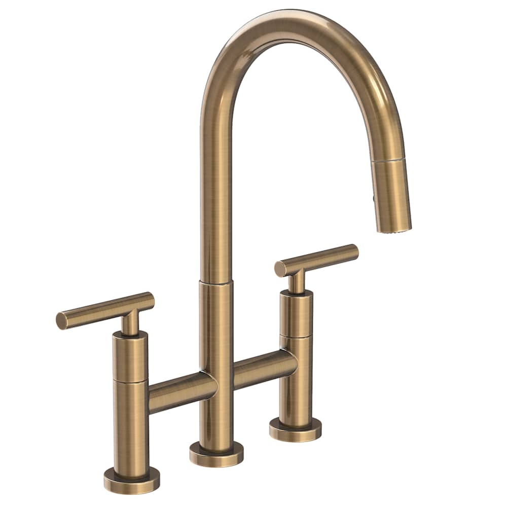East Linear 1.8 GPM Widespread Bridge Pull Down Kitchen Faucet