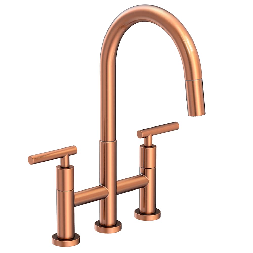 East Linear 1.8 GPM Widespread Bridge Pull Down Kitchen Faucet