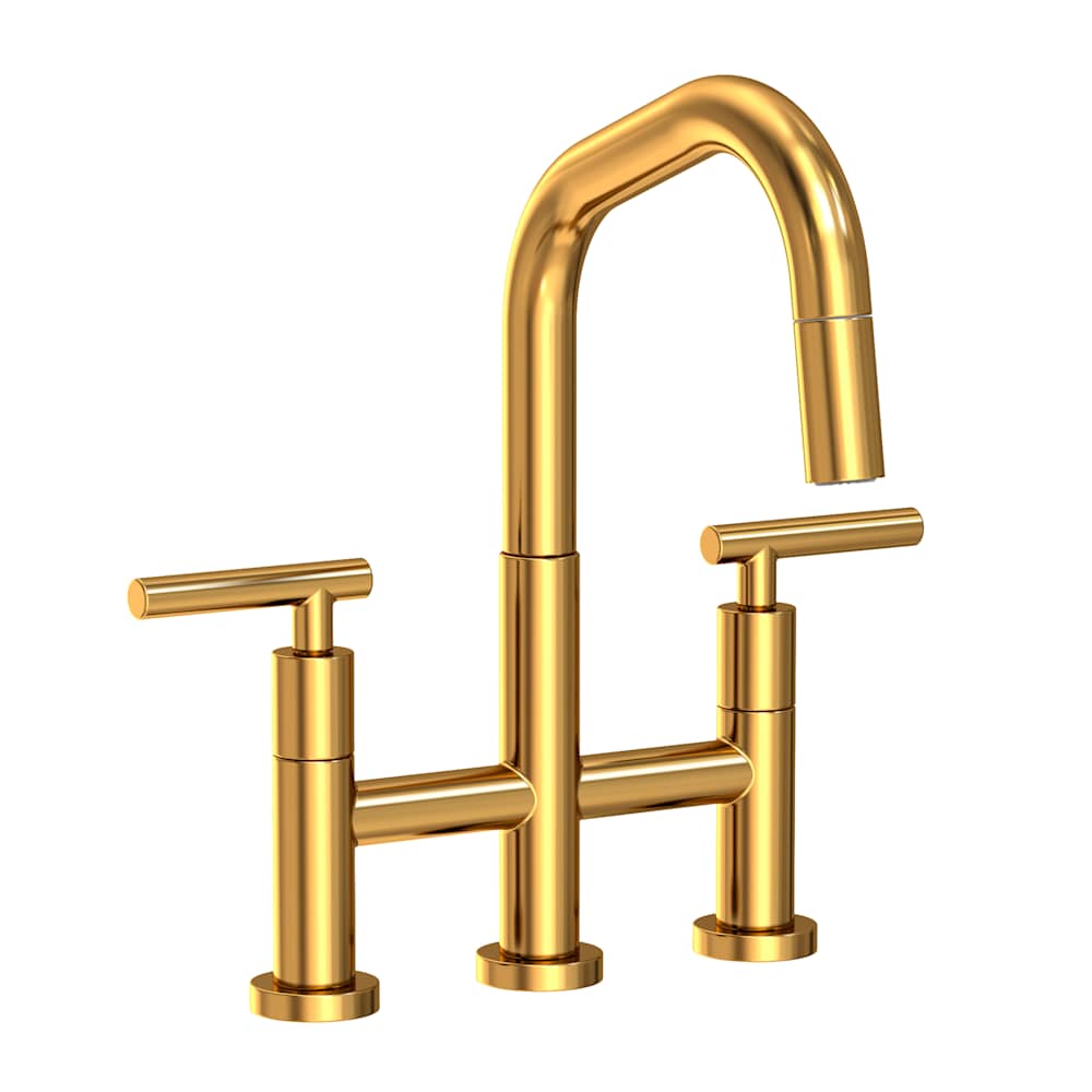 East Square 1.8 GPM Widespread Bridge Pull Down Kitchen Faucet
