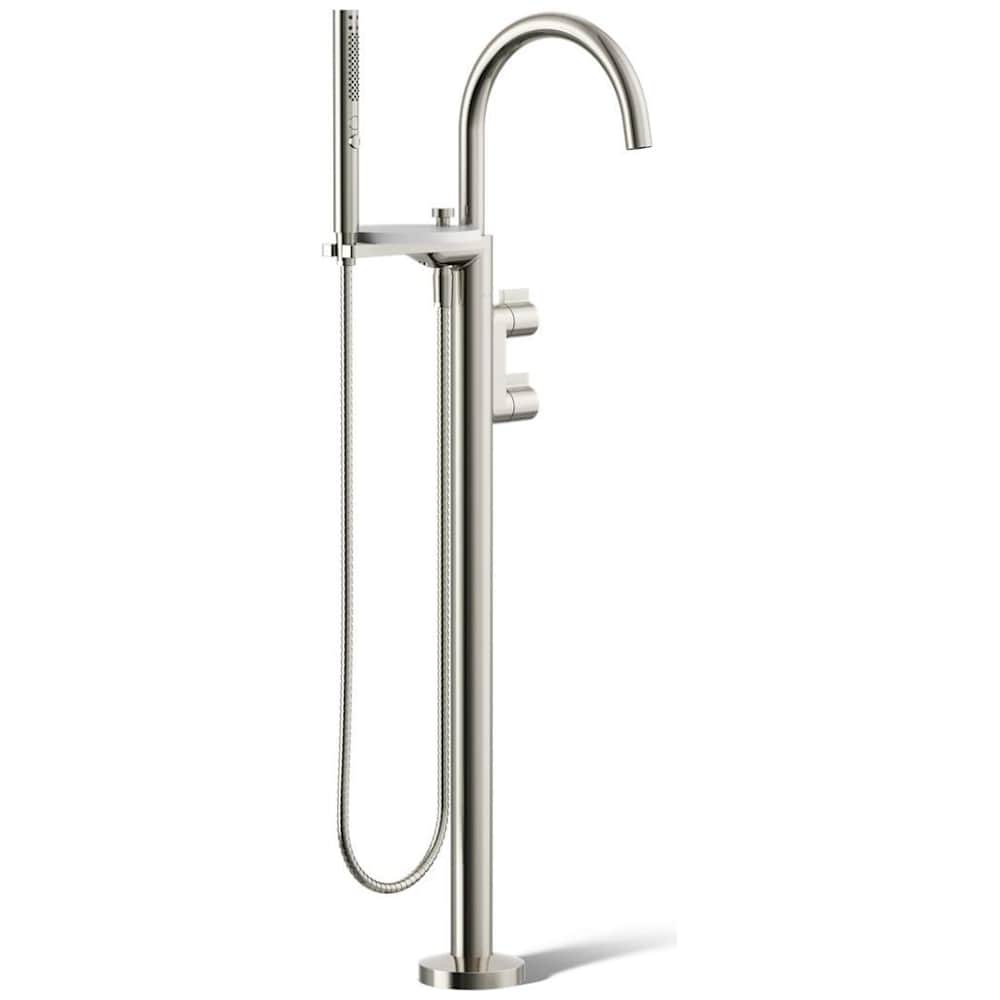 Components Floor Mounted Tub Filler with Built-In Diverter - Includes Hand Shower
