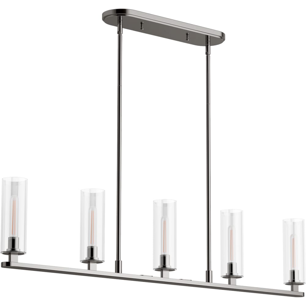 Crue 5 Light 45" Wide Linear Chandelier with Clear Glass Shades