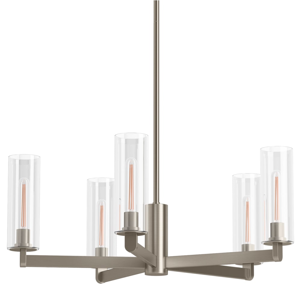 Crue 5 Light 26" Wide Chandelier with Clear Glass Shades