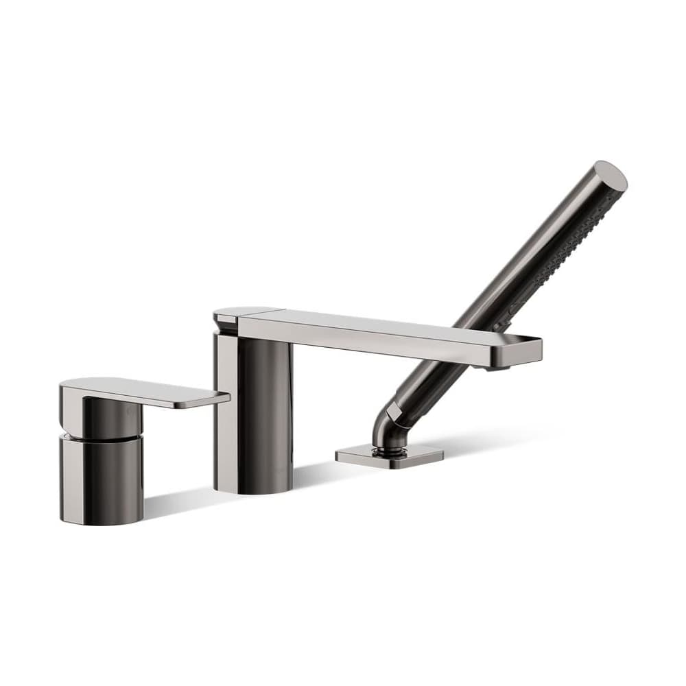 Parallel Deck Mounted Tub Filler with Built-In Diverter - Includes Hand Shower