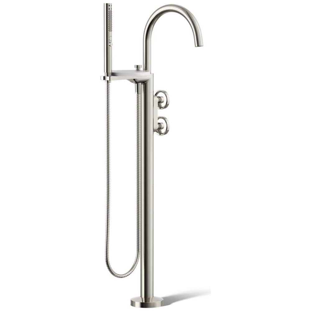 Components Floor Mounted Tub Filler with Built-In Diverter - Includes Hand Shower