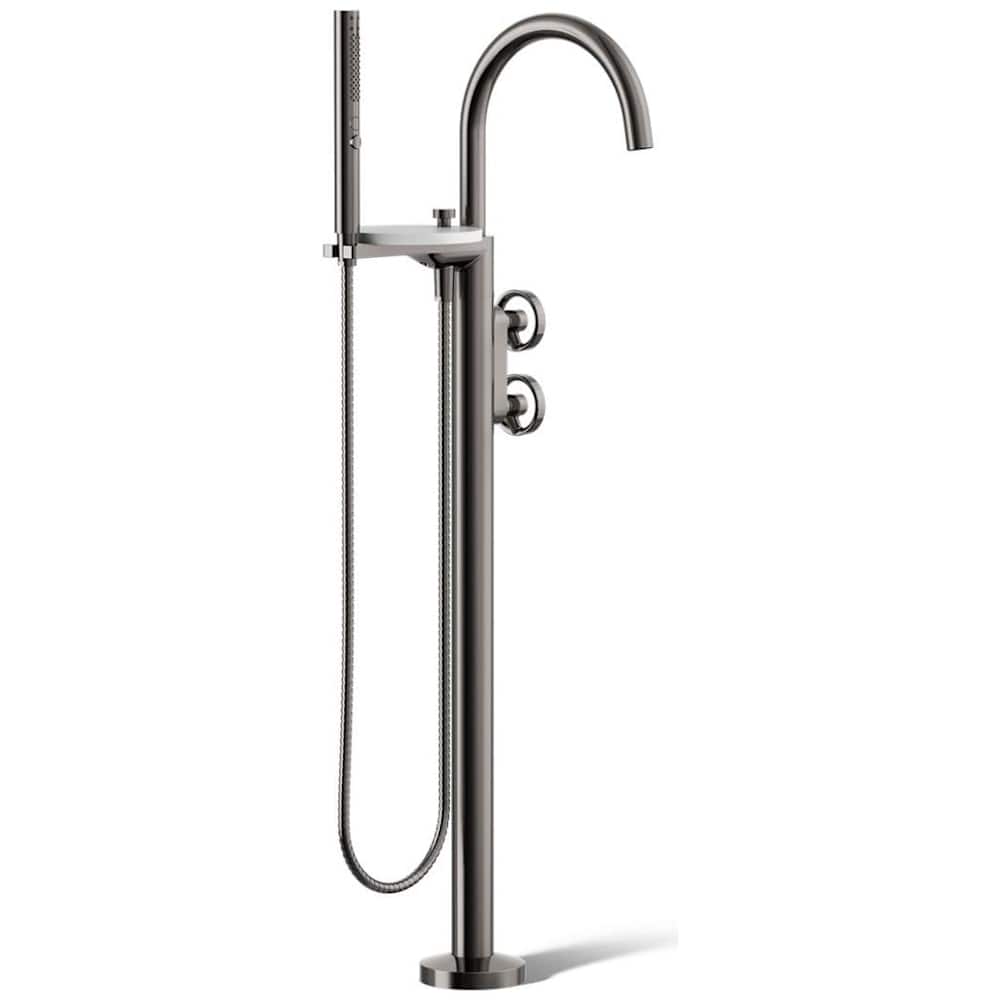 Components Floor Mounted Tub Filler with Built-In Diverter - Includes Hand Shower