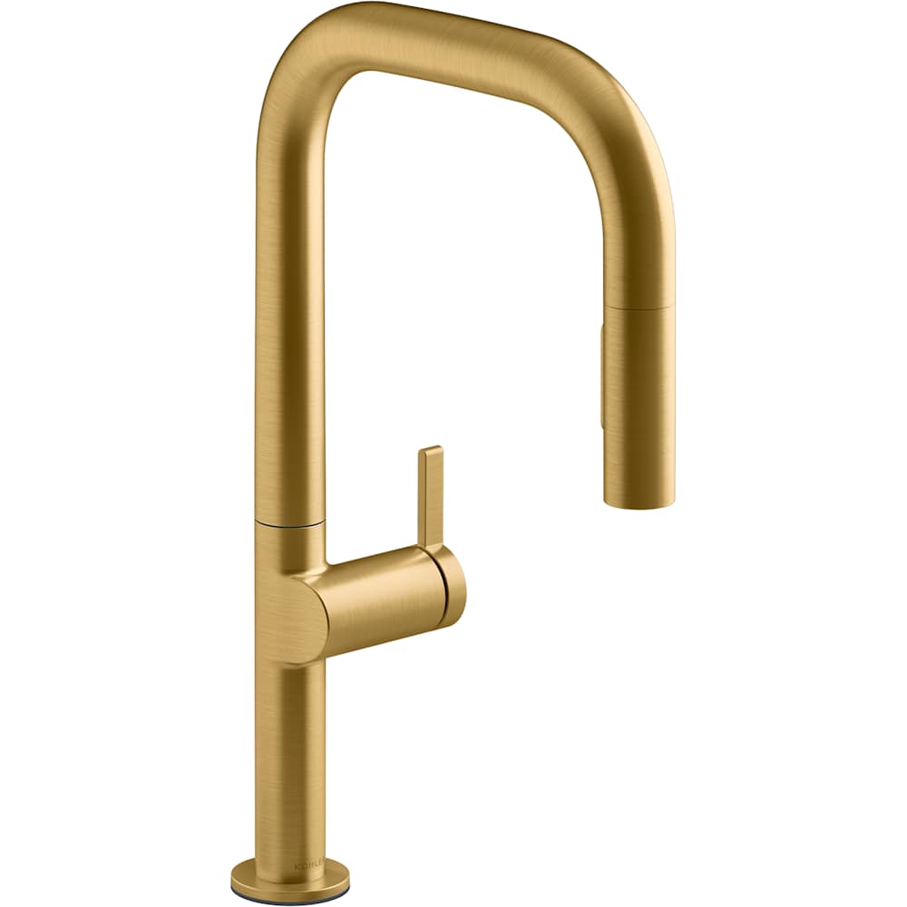 Components 1.5 GPM Single Hole Pull Down Kitchen Faucet with Angled High-Arch Spout, DockNetik, ProMotion, and MasterClean Sprayhead Technologies