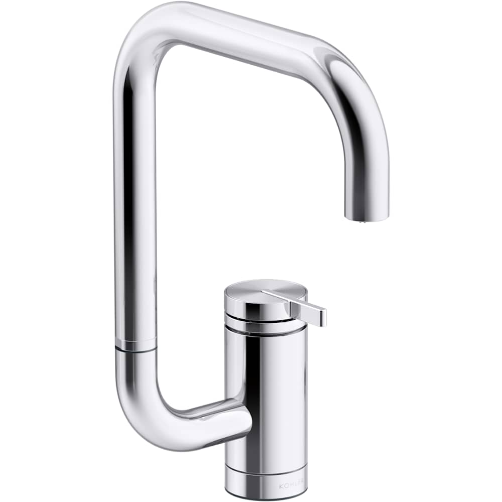 Components 1.5 GPM Single Hole Bar Faucet with Extended Reach Angled High-Arch Spout and Two Function Aerator with SoftRinse Spray