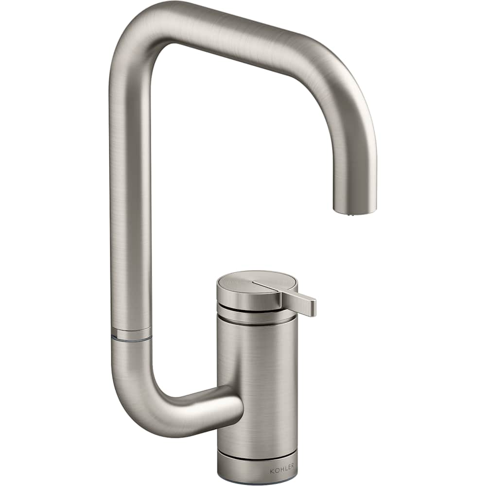 Components 1.5 GPM Single Hole Bar Faucet with Extended Reach Angled High-Arch Spout and Two Function Aerator with SoftRinse Spray