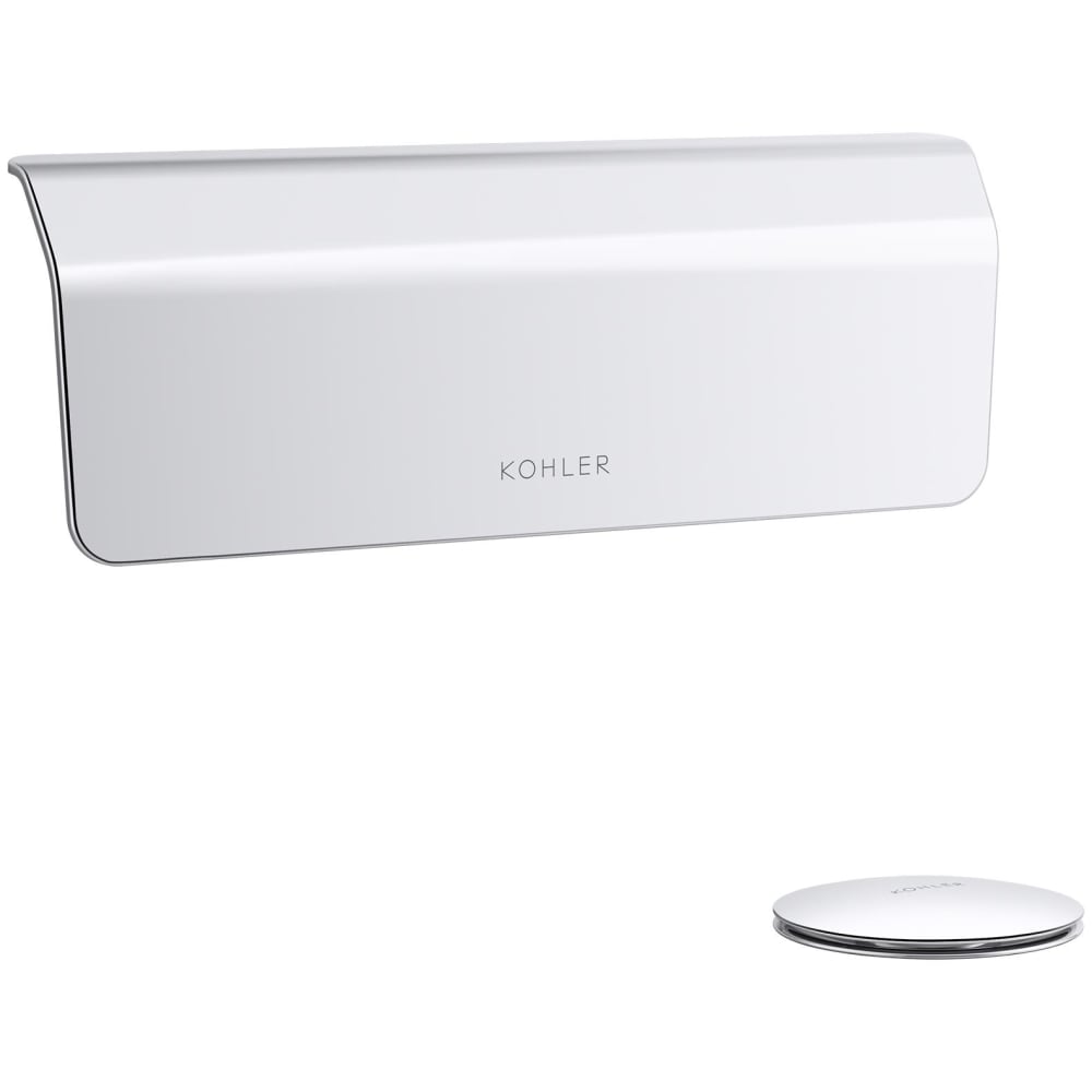 Volute Bath Drain Trim with Drain Flange, Overflow Cover, and Toe-Tap Drain with Strainer