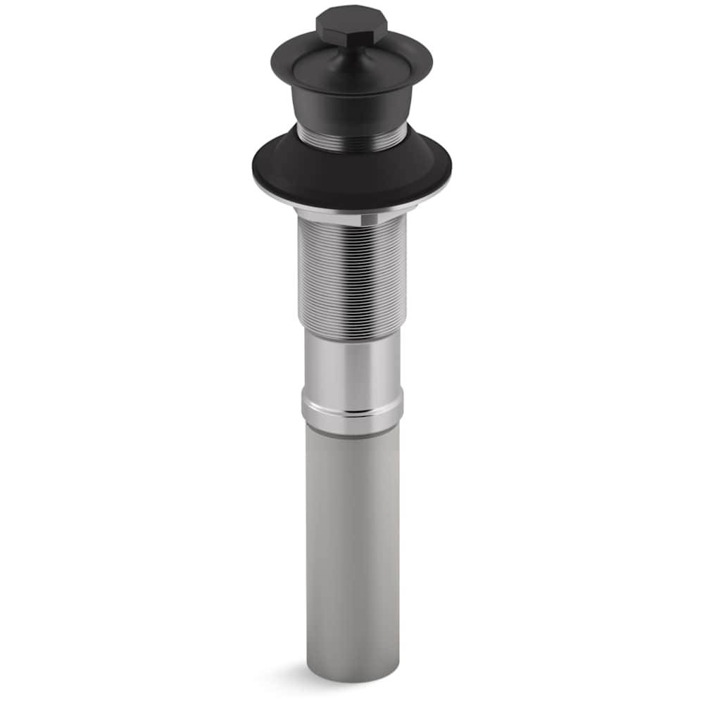 Lavatory Drain with Non-Removable Metal Stopper - Less Overflow