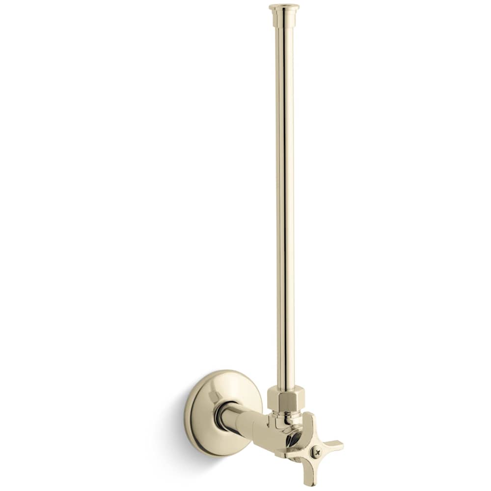 1/2" NPT Angle Supply With Stop, Cross Handle, And Annealed Vertical Tube