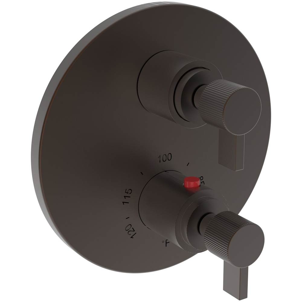 Pardees Four Function Thermostatic Valve Trim Only with Dual Lever Handles, Integrated Diverter, and Volume Control - Less Rough In