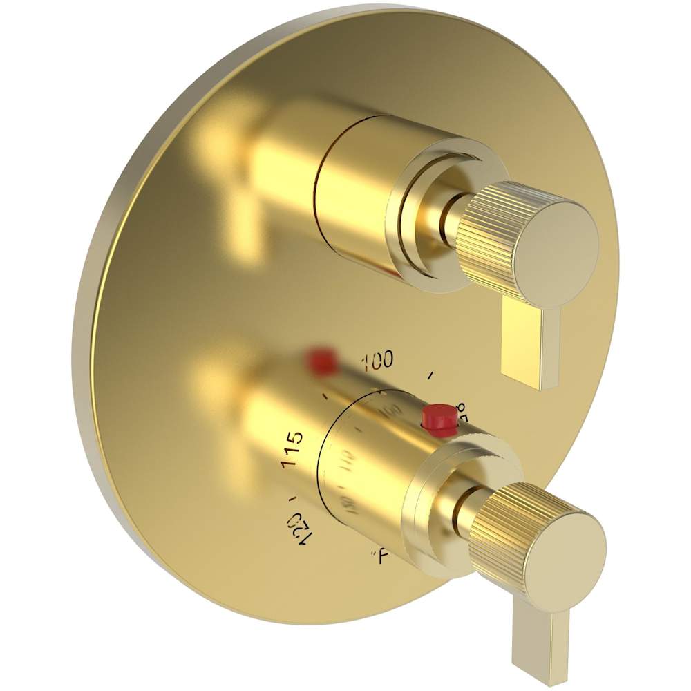 Pardees Four Function Thermostatic Valve Trim Only with Dual Lever Handles, Integrated Diverter, and Volume Control - Less Rough In