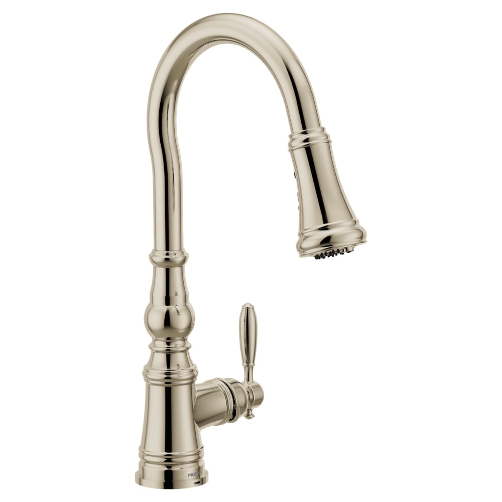 Moen Weymouth 1.5 GPM Single Hole Pull Down Kitchen Faucet Polished Nickel