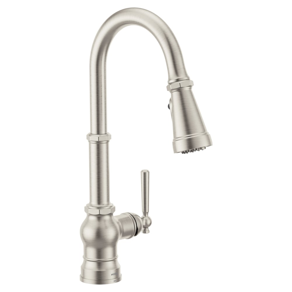 Moen Paterson 1.5 GPM Single Hole Pull Down Kitchen Faucet Spot Resist Stainless