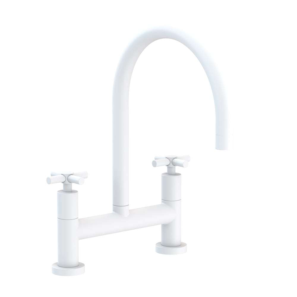 East Linear 1.8 GPM Widespread Bridge Kitchen Faucet with Cross Handles