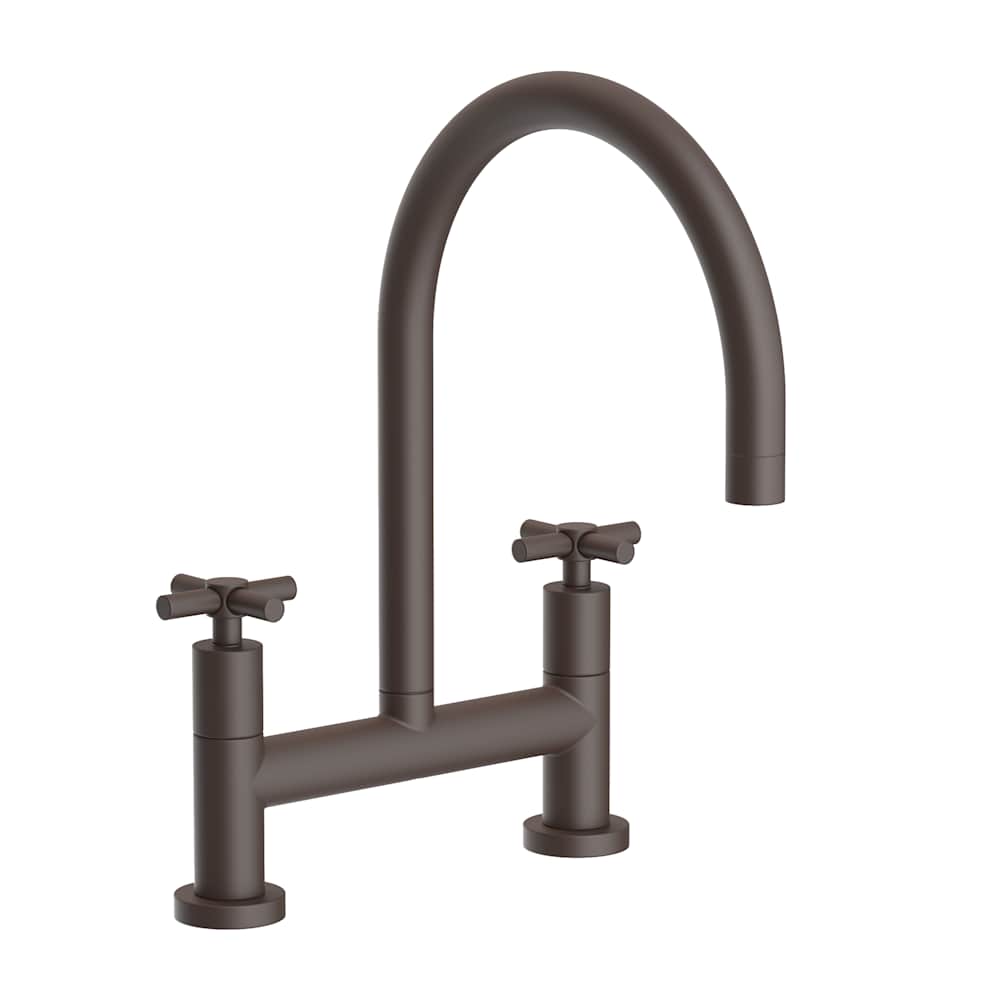 East Linear 1.8 GPM Widespread Bridge Kitchen Faucet with Cross Handles