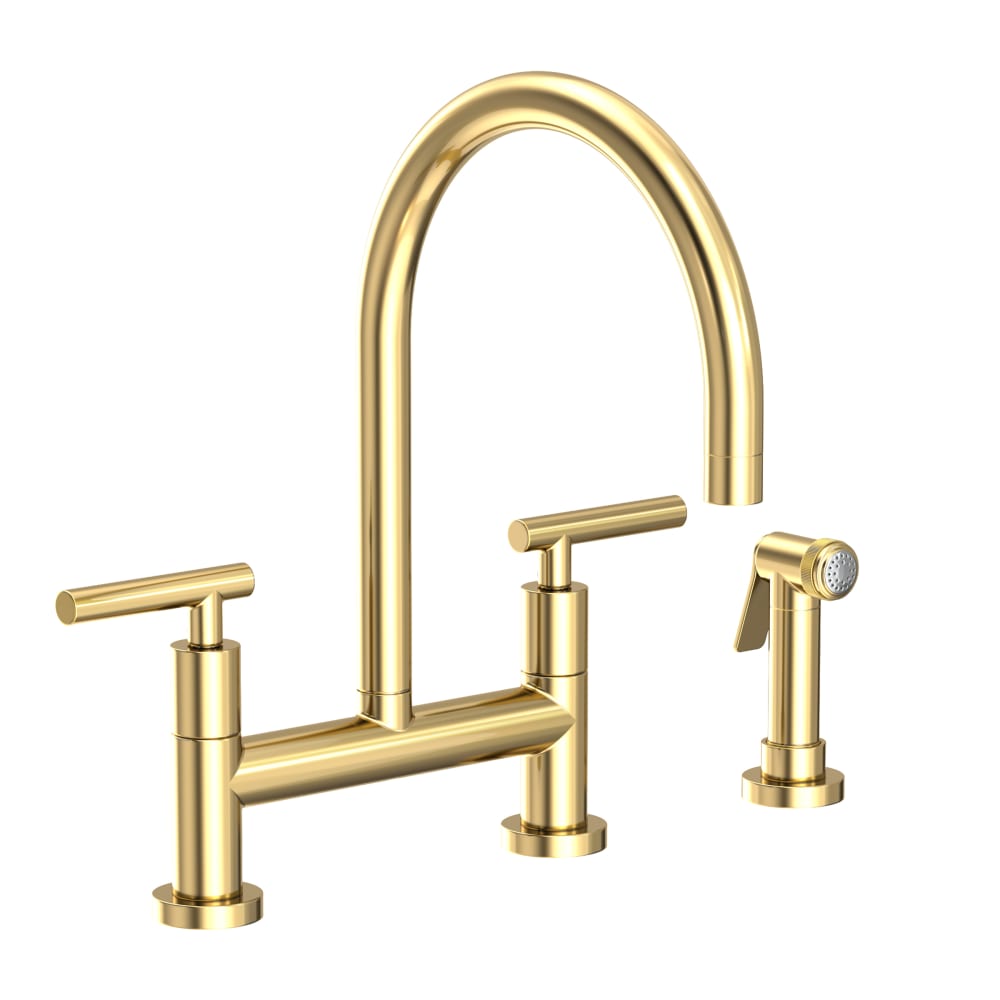 East Linear 1.8 GPM Widespread Bridge Kitchen Faucet with Lever Handles - Includes Side Spray