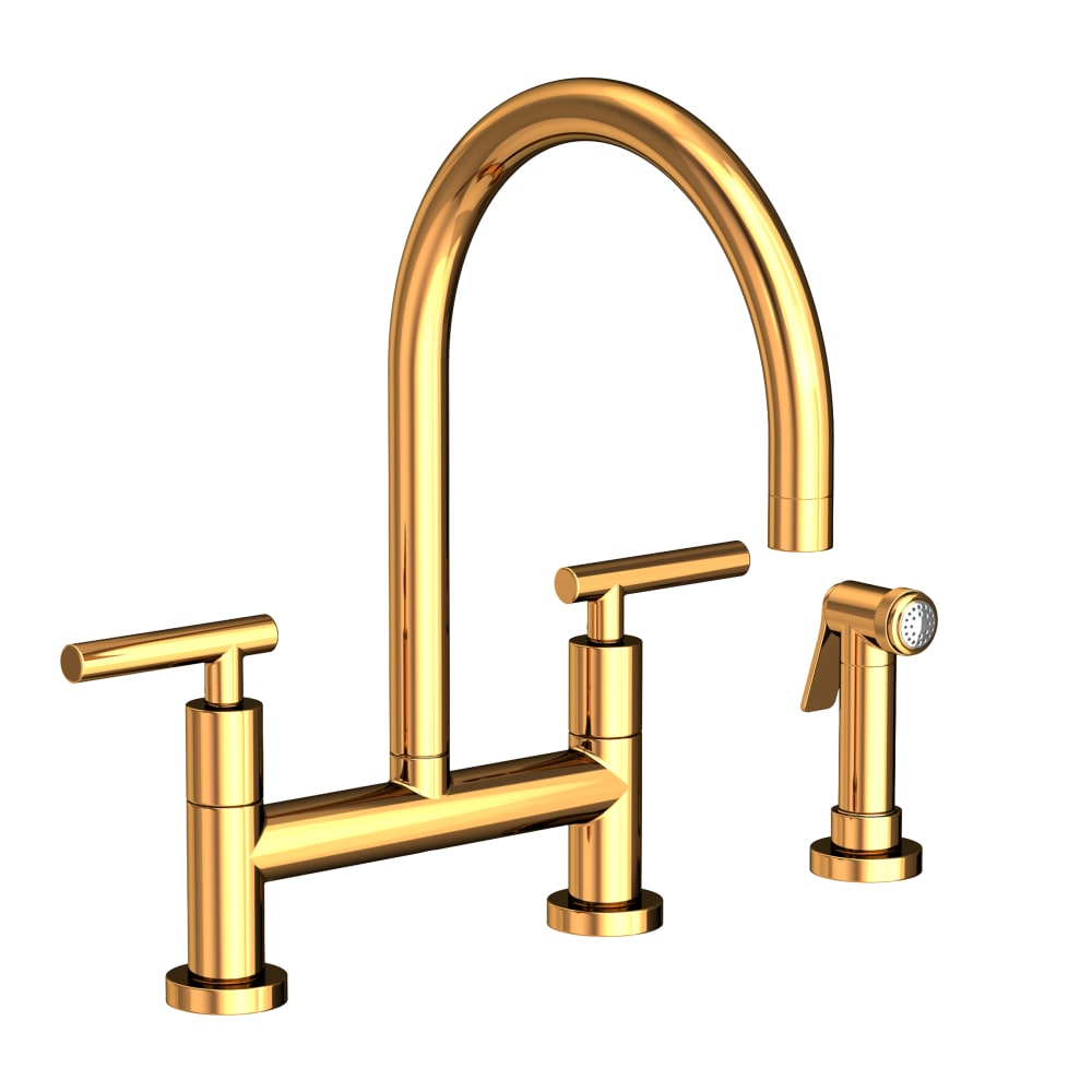 East Linear 1.8 GPM Widespread Bridge Kitchen Faucet with Lever Handles - Includes Side Spray